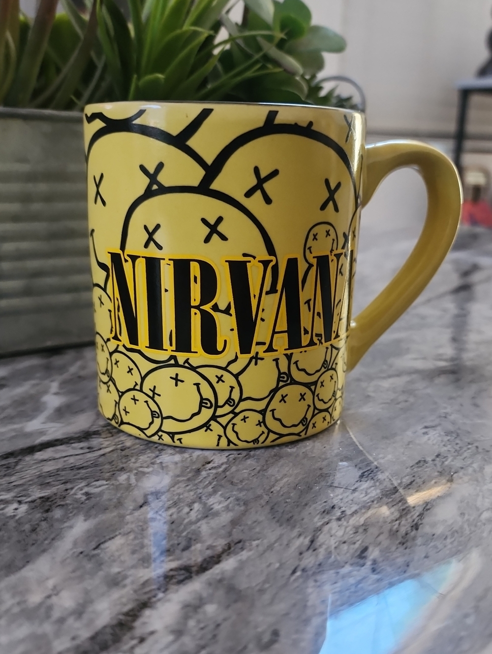 Nirvana Coffee Mug Smiley Collage Ceramic 2018 14OZ Kurt Cobain